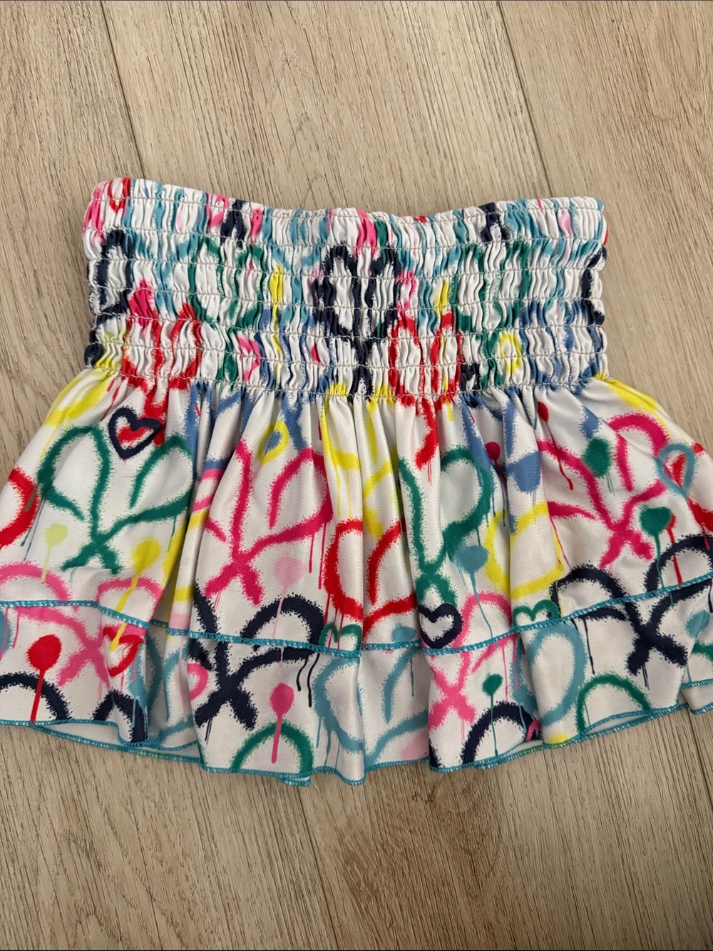 Lucky in Love Girls Graffiti Heart Athletic Tennis Skort XS 6